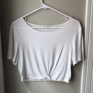 White Short Sleeve Crop Top